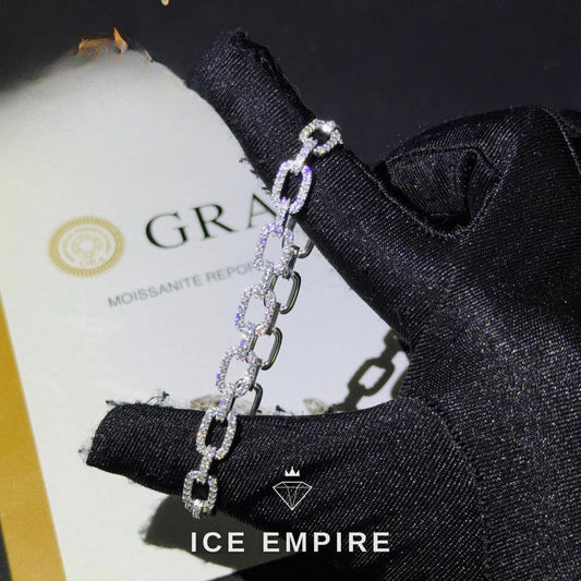 Iced Out 925 Silver Moissanite Cuban Chain