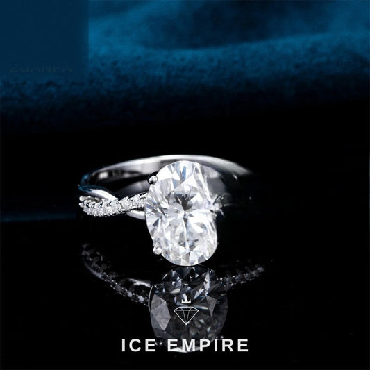Iced Out 925 Silver Moissanite Ring