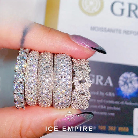 Iced Out 925 Silver Moissanite Ring