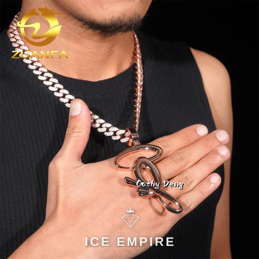 Iced Out Rose Gold Plated Cuban Chain