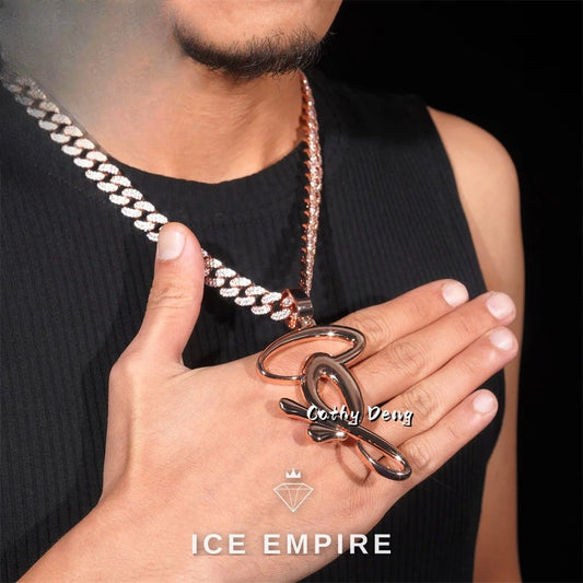 Iced Out Rose Gold Plated Cuban Chain