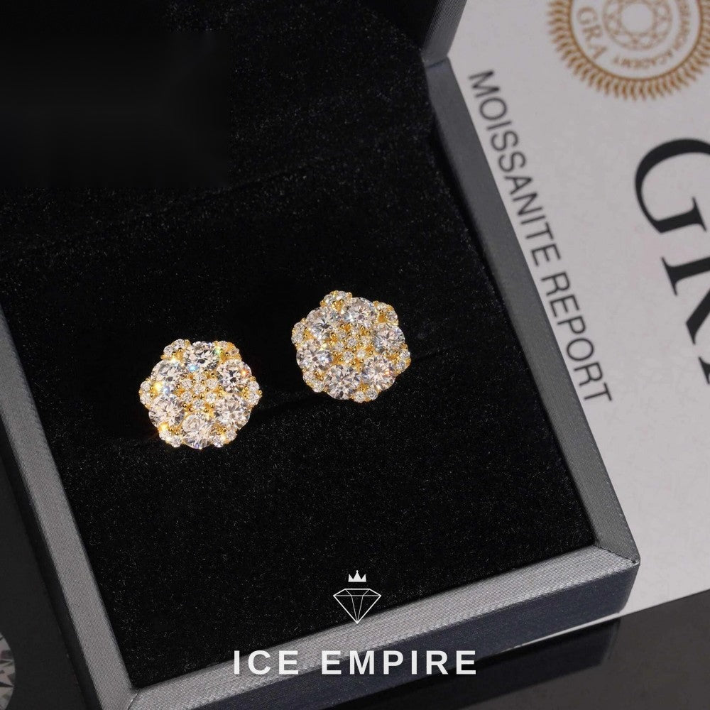Iced Out 925 Silver Moissanite Earrings