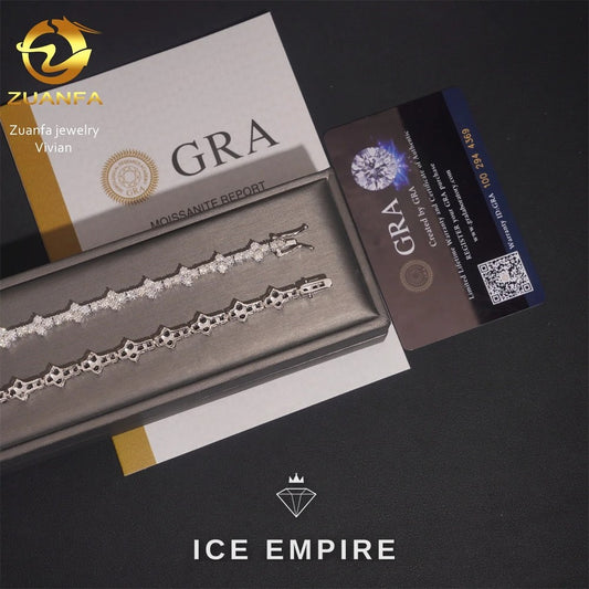 Iced Out Rose Gold Plated Moissanite Tennis Chain