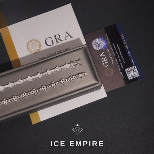 Iced Out Rose Gold Plated Moissanite Tennis Chain