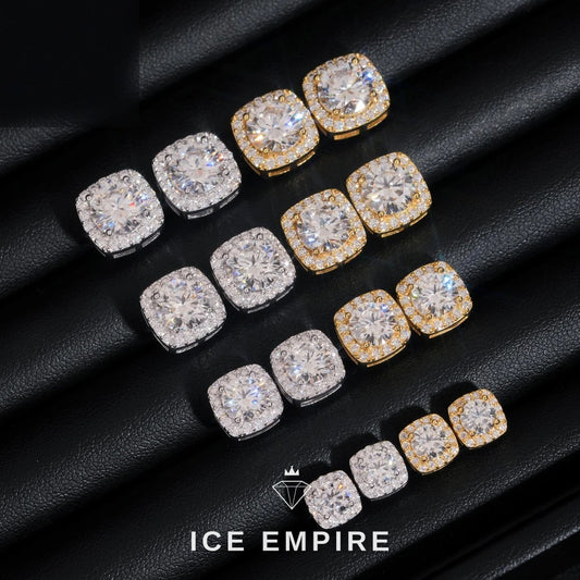 Iced Out Rose Gold Plated Moissanite Earrings