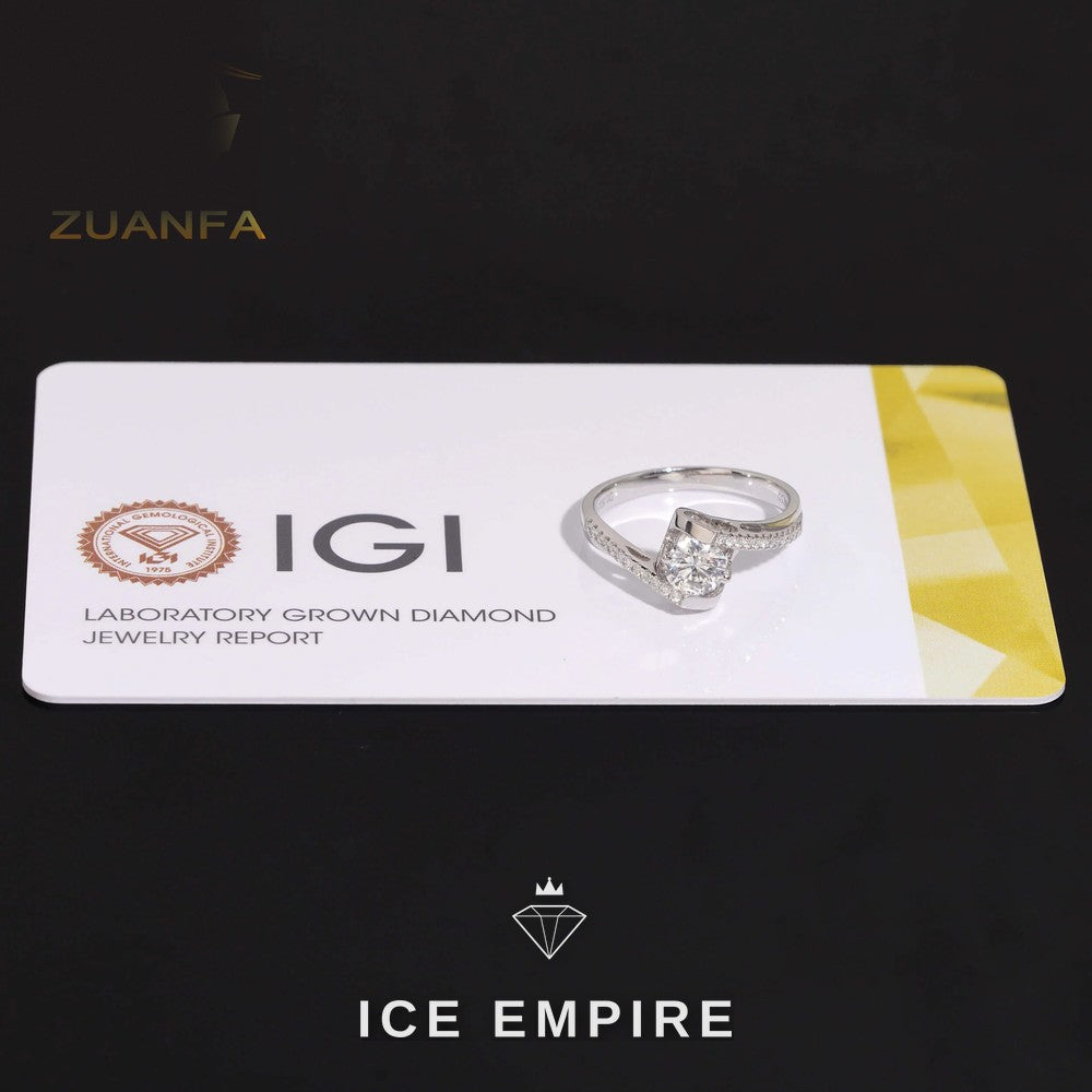 Iced Out 18K Gold Lab Grown Diamond Engagement Ring