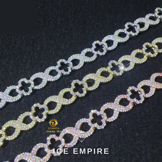 Iced Out 925 Silver Moissanite Cuban Chain