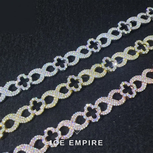 Iced Out 925 Silver Moissanite Cuban Chain
