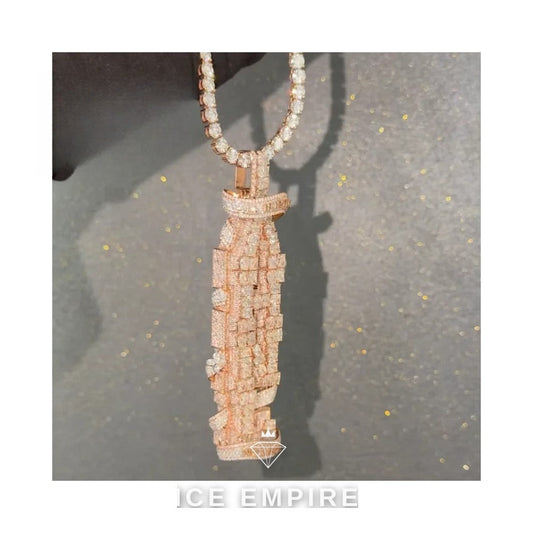 Iced Out Rose Gold Plated Moissanite Tennis Chain
