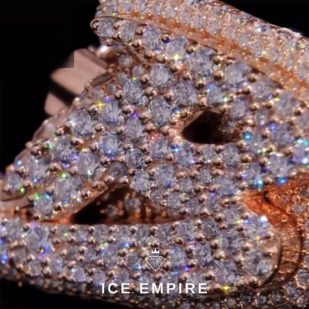 Iced Out Rose Gold Plated Moissanite Ring
