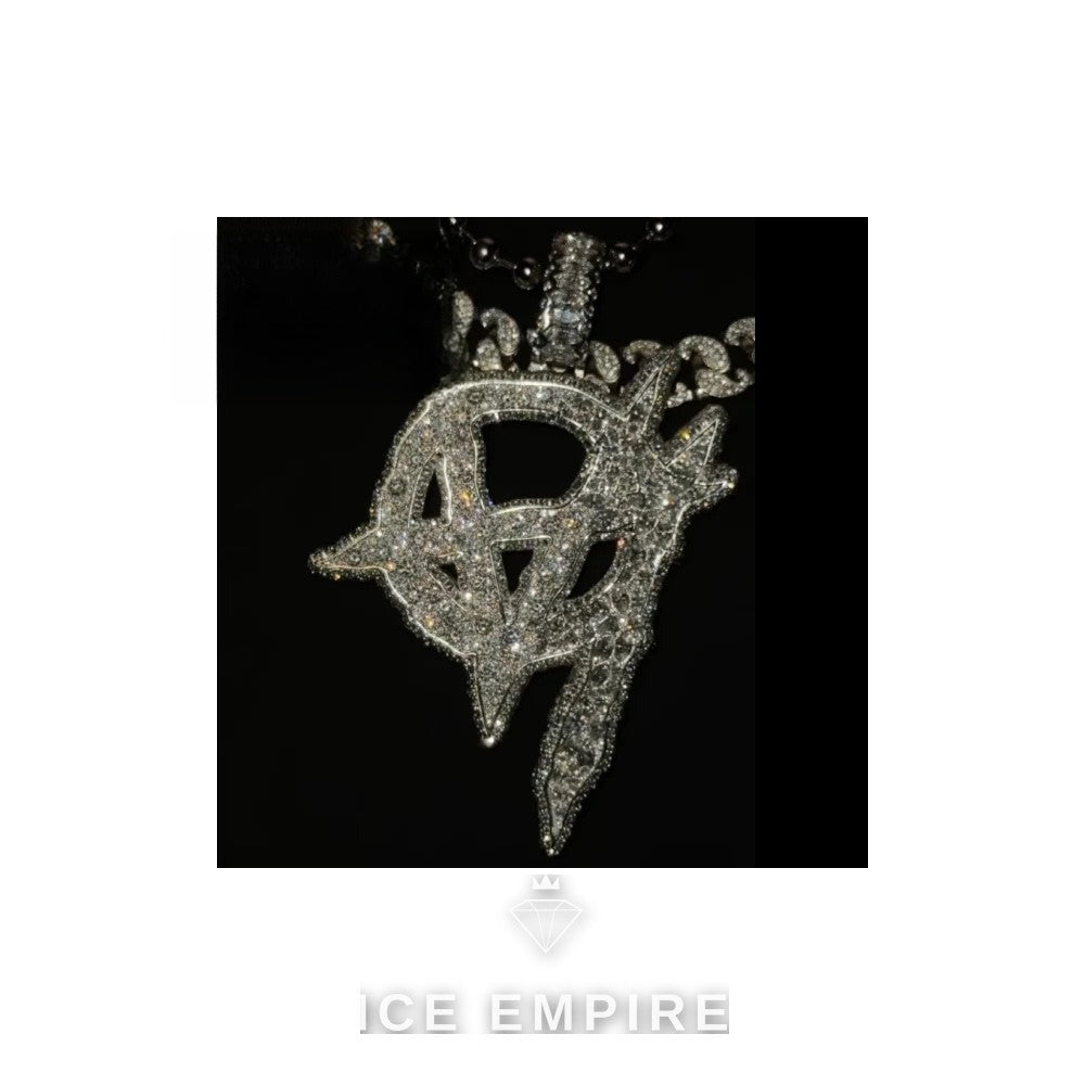 Iced Out Baguette Rose Gold Plated Moissanite Pendant