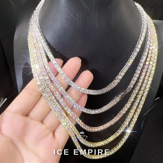 Iced Out Rose Gold Plated Moissanite Tennis Chain