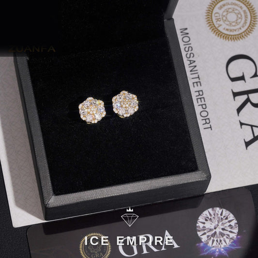 Iced Out 925 Silver Moissanite Earrings