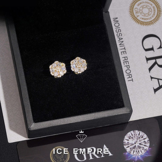 Iced Out 925 Silver Moissanite Earrings