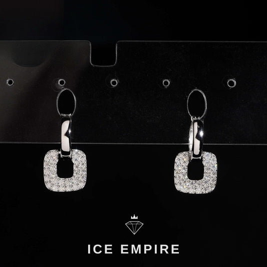 Iced Out 925 Silver Moissanite Earrings