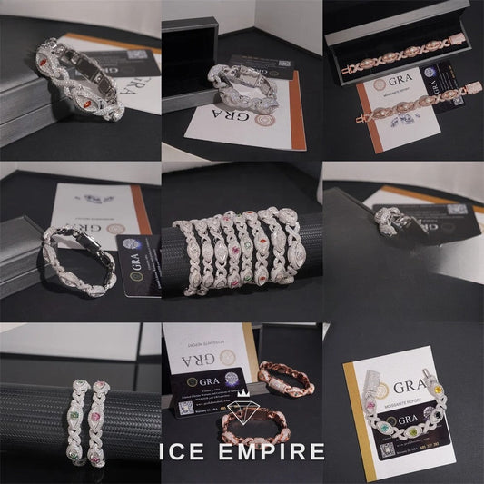 Iced Out 925 Silver Moissanite Cuban Chain