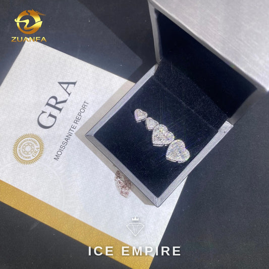 Iced Out Heart 925 Silver Moissanite Stud Earrings