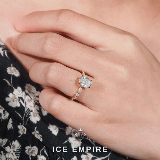 Iced Out Gold Plated Lab Grown Diamond Engagement Ring