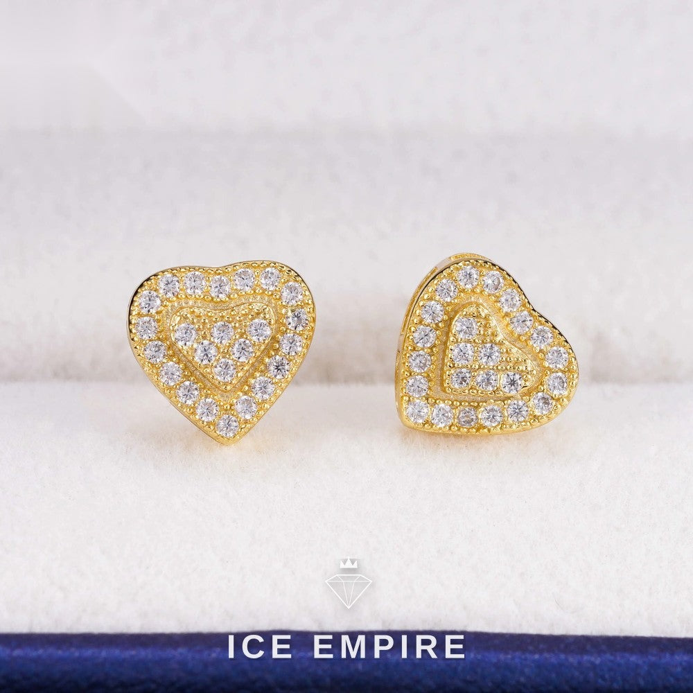 Iced Out Cluster 925 Silver Lab Grown Diamond Earrings
