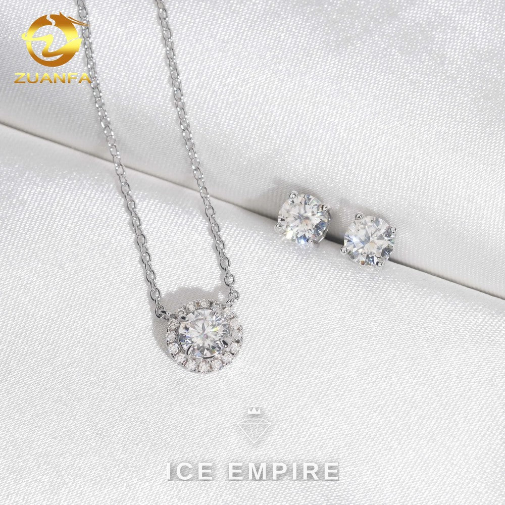 Iced Out Cluster 925 Silver Moissanite Pendant