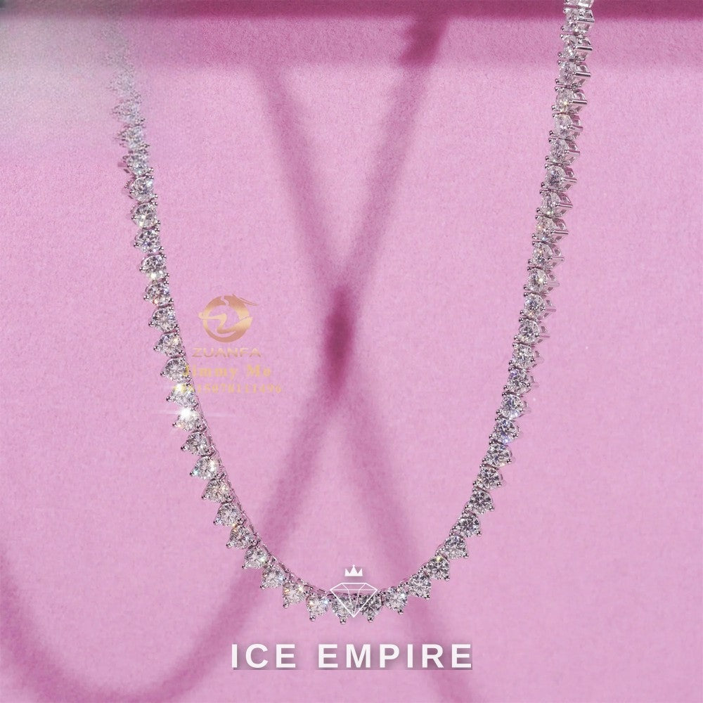 Iced Out Cluster Rose Gold Moissanite Cuban Chain