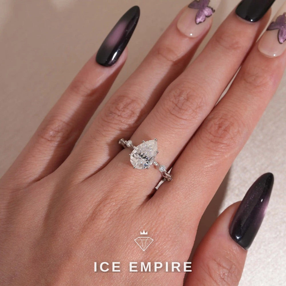 Iced Out 925 Silver Moissanite Wedding Band