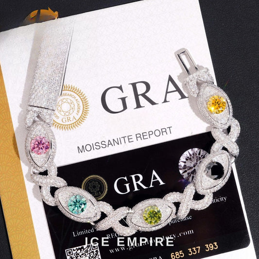 Iced Out 925 Silver Moissanite Cuban Chain