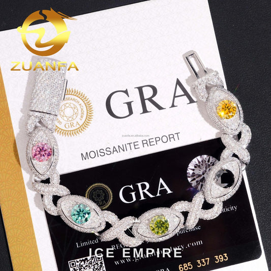 Iced Out 925 Silver Moissanite Cuban Chain