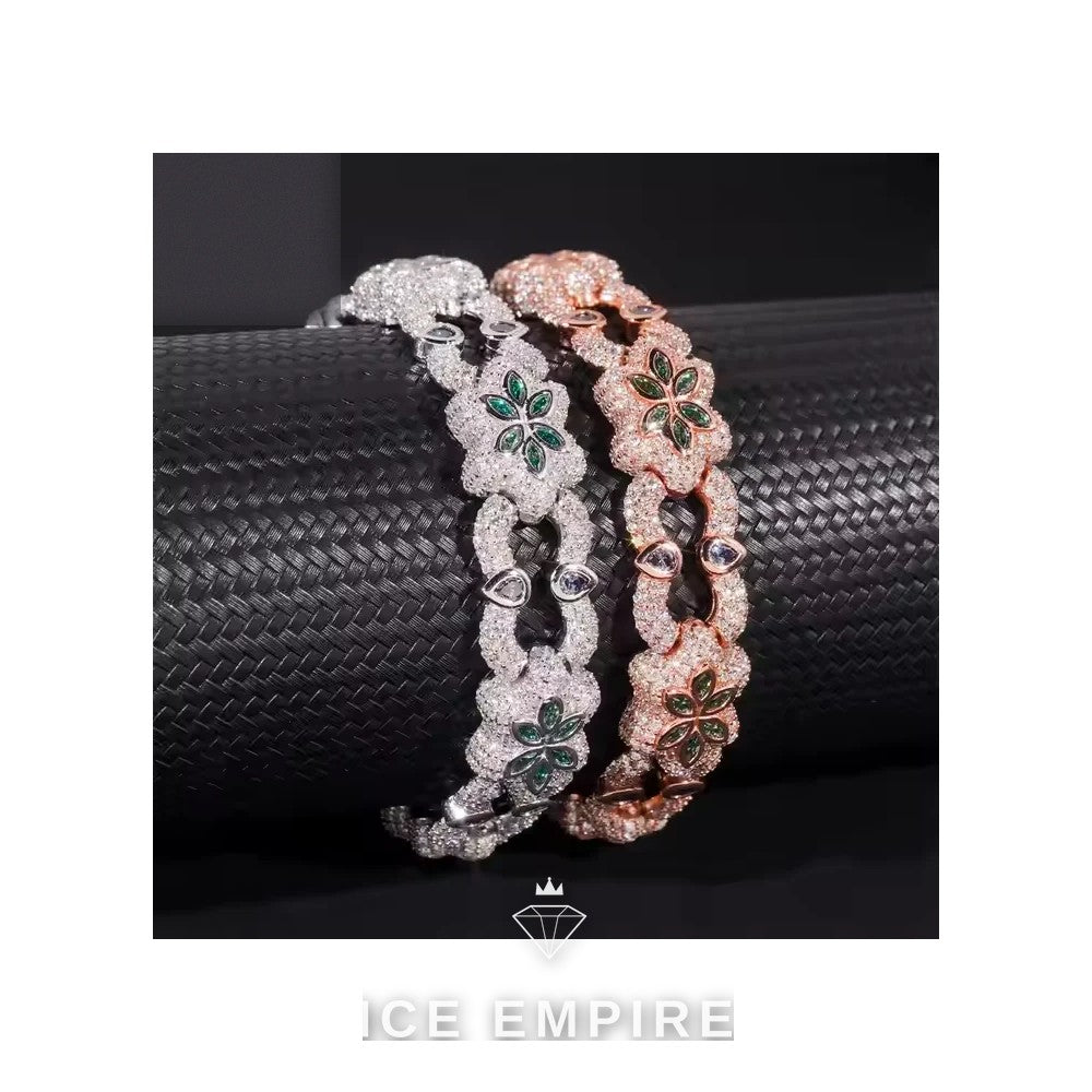 Iced Out Rose Gold Plated Moissanite Cuban Chain