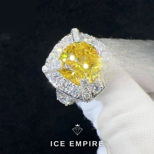 Iced Out 925 Silver Moissanite Ring