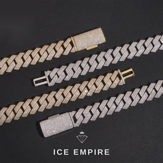 Iced Out Rose Gold Plated Moissanite Cuban Chain