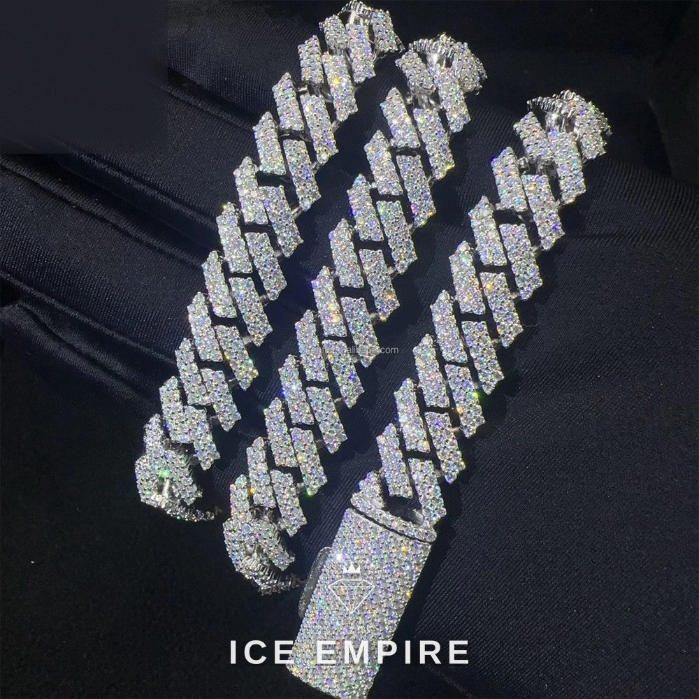 Iced Out Rose Gold Plated Moissanite Cuban Chain