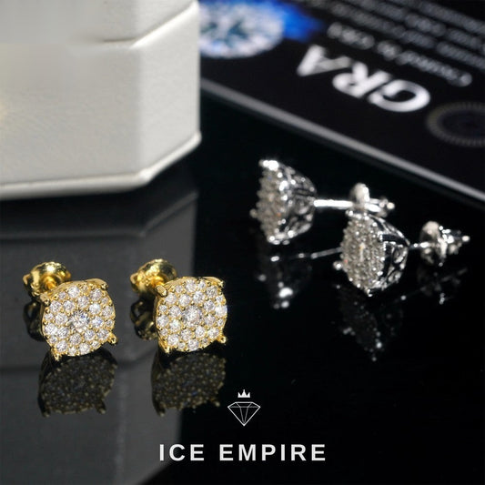 Iced Out Cluster Rose Gold Plated Moissanite Earrings