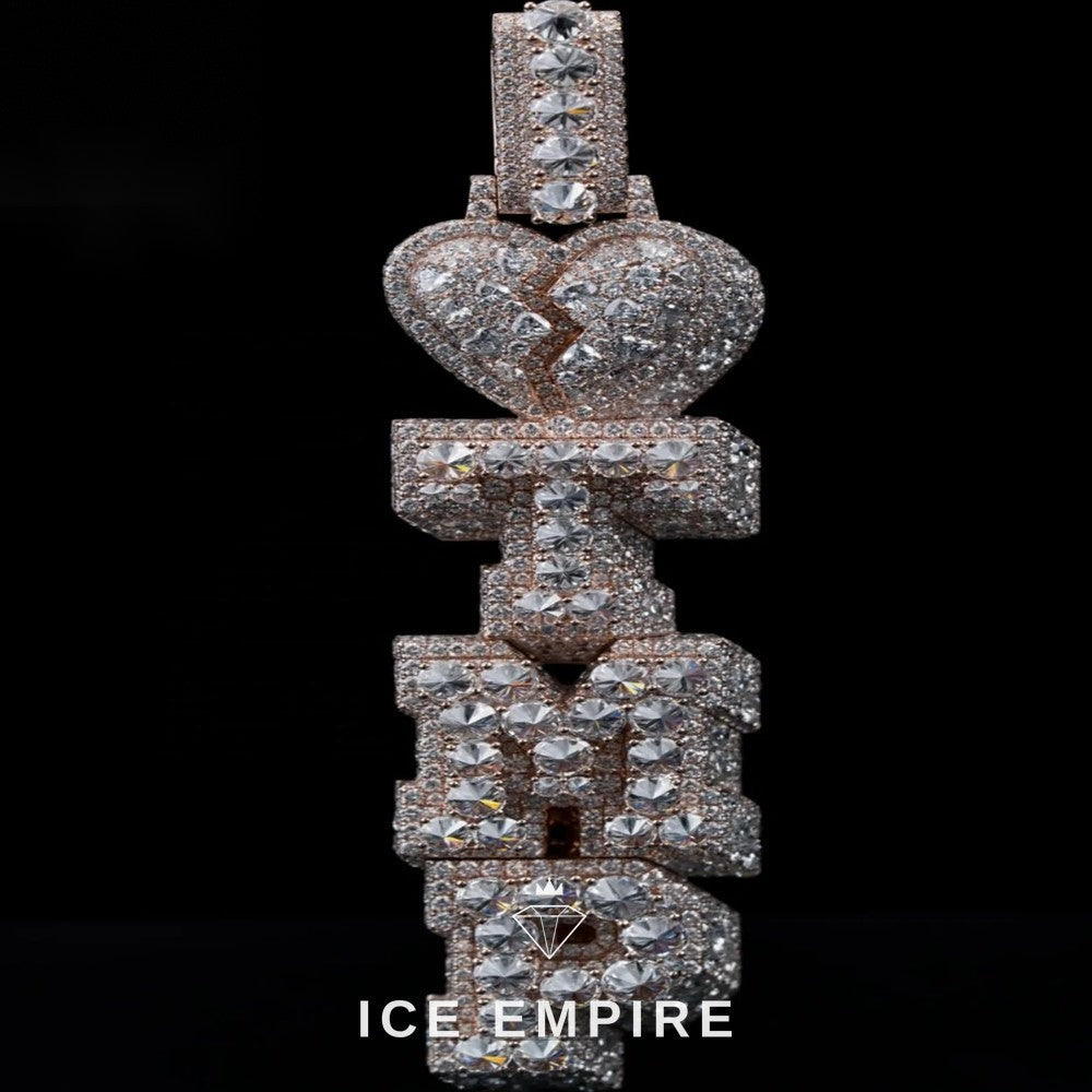 Iced Out Cross 925 Silver Moissanite Pendant