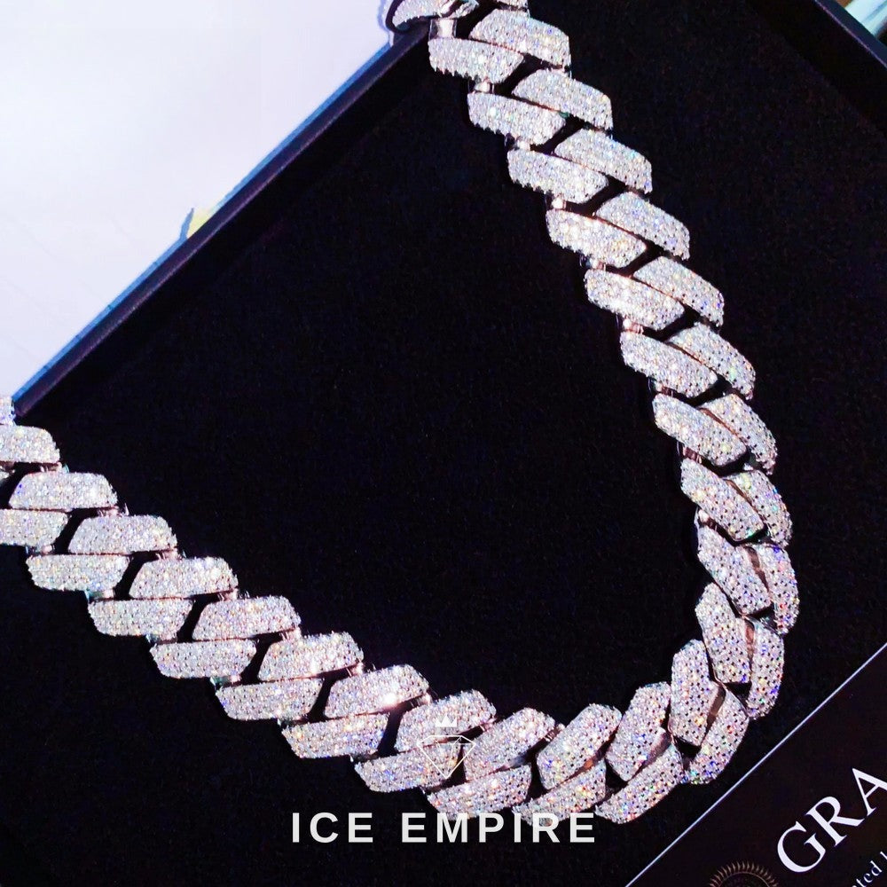 Iced Out Rose Gold Plated Moissanite Cuban Chain