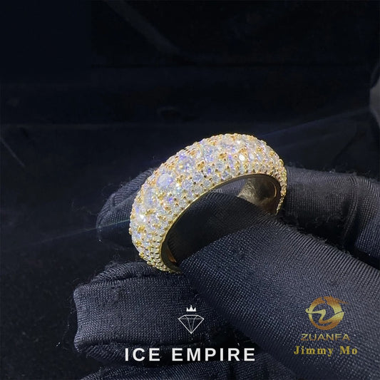 Iced Out Gold Plated Moissanite Engagement Ring