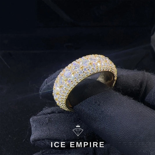 Iced Out Gold Plated Moissanite Engagement Ring