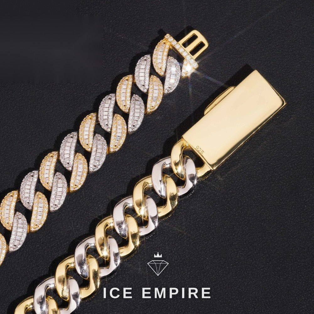 Iced Out Rose Gold Plated Moissanite Cuban Chain