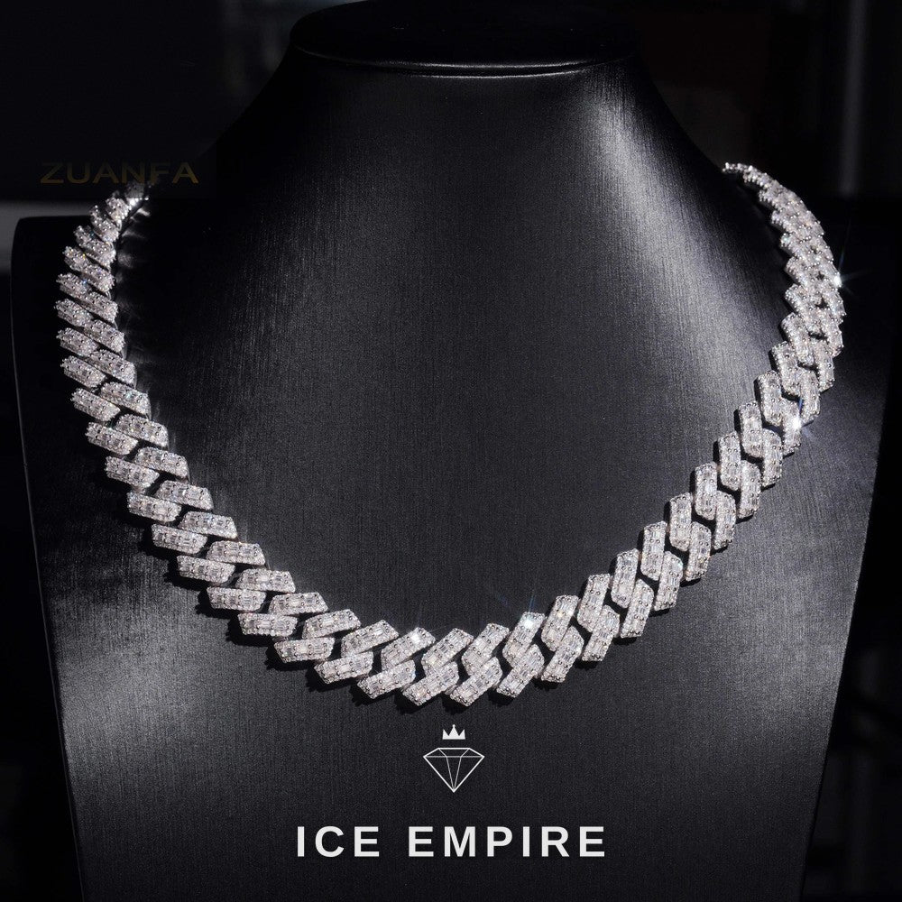 Iced Out Gold Plated Moissanite Cuban Chain