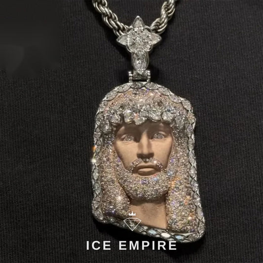 Iced Out Cross 925 Silver Moissanite Pendant