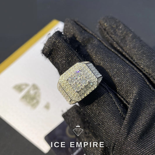 Iced Out 925 Silver Moissanite Ring