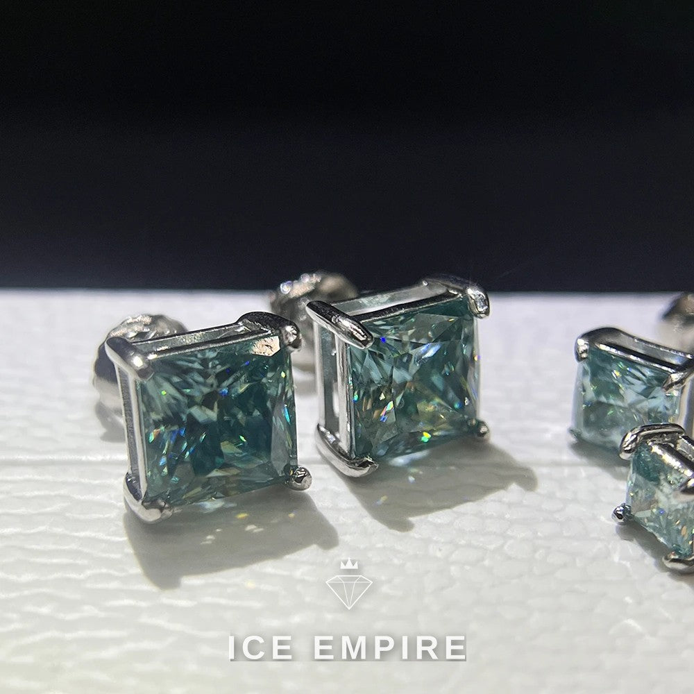 Iced Out 925 Silver Moissanite Earrings