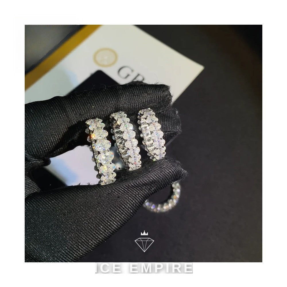 Iced Out Gold Plated Moissanite Wedding Band