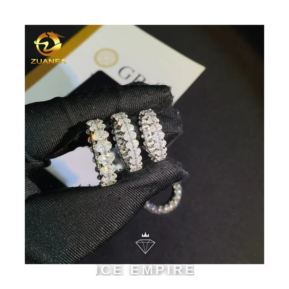 Iced Out Gold Plated Moissanite Wedding Band