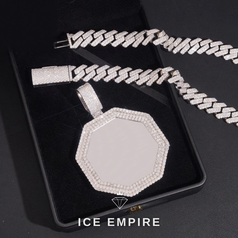 Iced Out Rose Gold Plated Moissanite Pendant