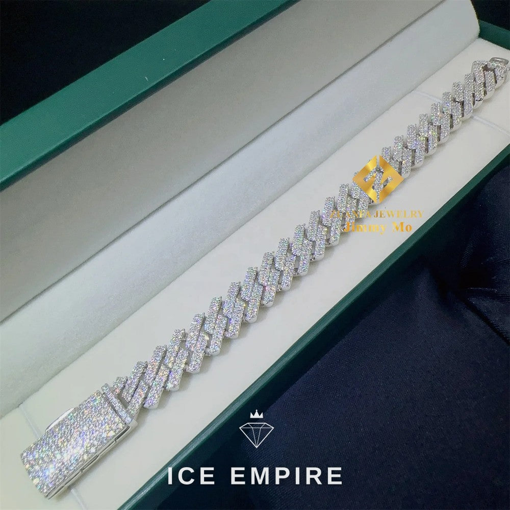 Iced Out 925 Silver Moissanite Cuban Chain