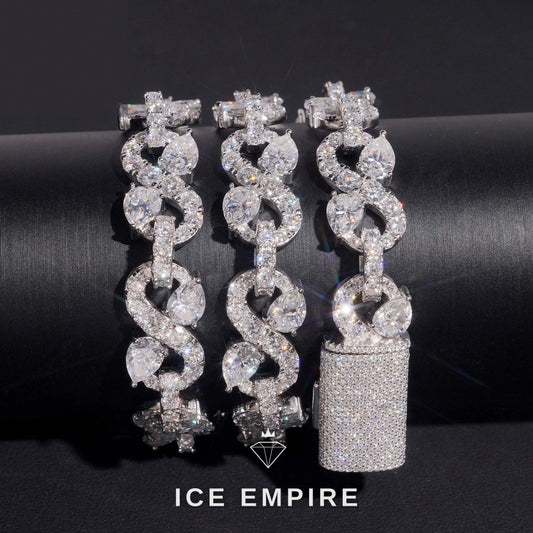 Iced Out Rose Gold Plated Moissanite Cuban Chain