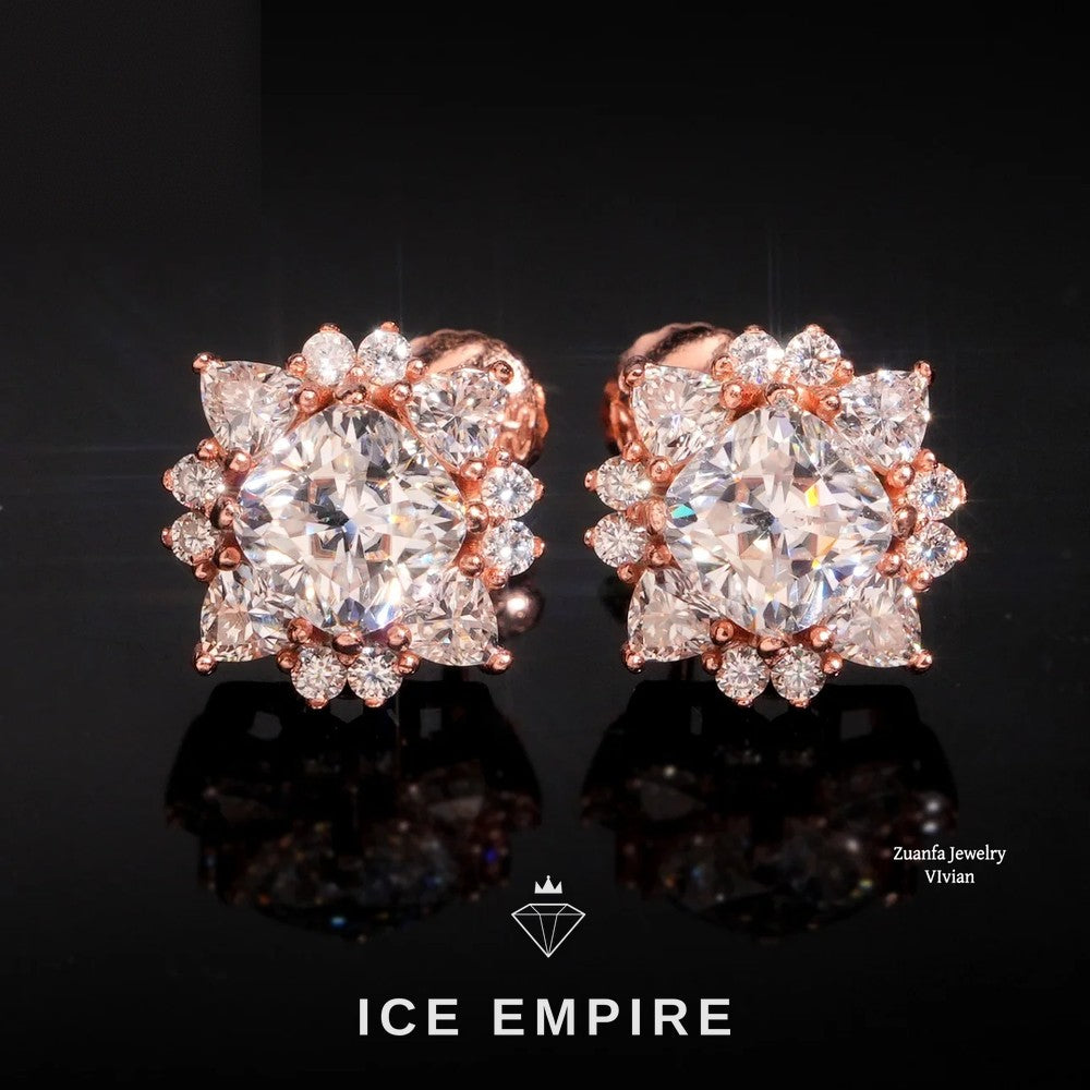 Iced Out 925 Silver Moissanite Earrings