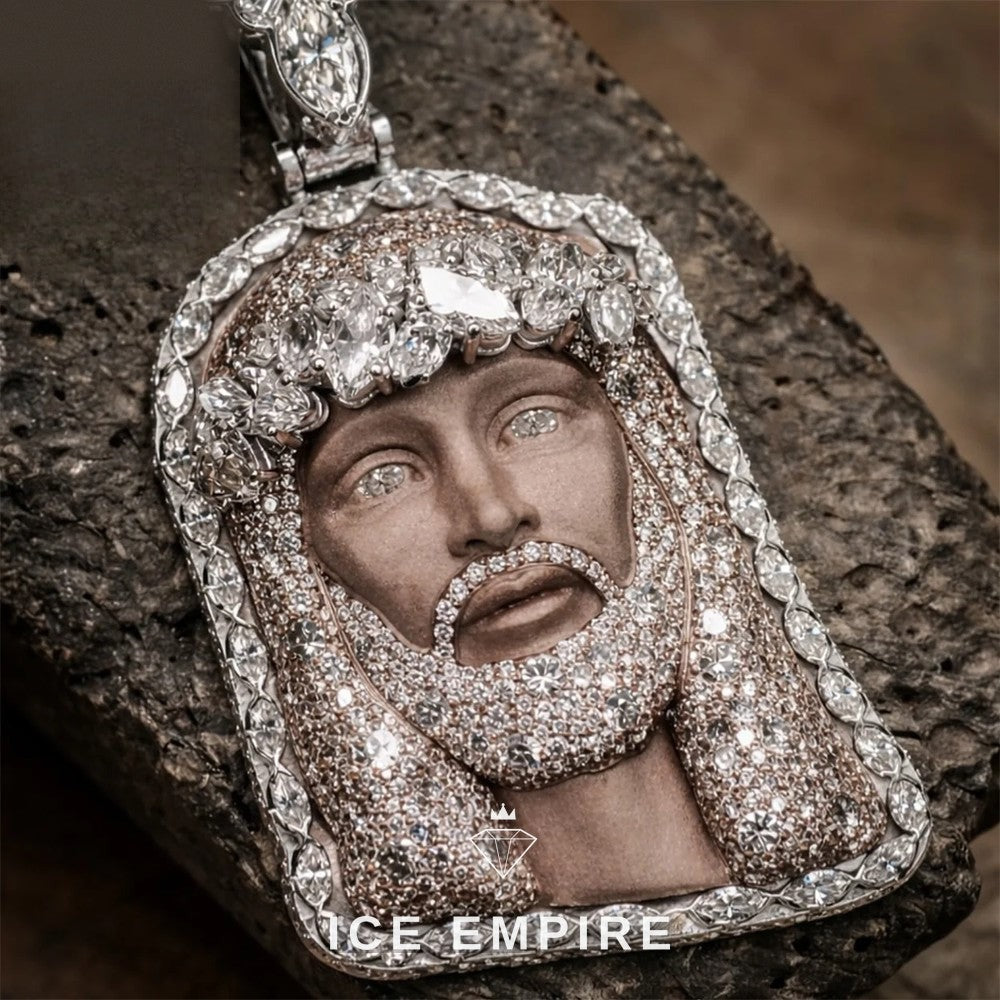 Iced Out Cross 925 Silver Moissanite Pendant