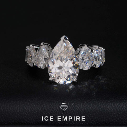 Iced Out 925 Silver Moissanite Wedding Band
